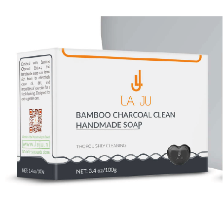 LA JU BAMBOO CHARCOAL CLEAN HANDMADE SOAP 80g لاجو بامبو بالفحم صابون للتنظيف 80 غرام