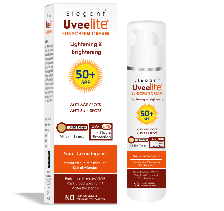 elegant  uveelite lightening and brightening spf 50