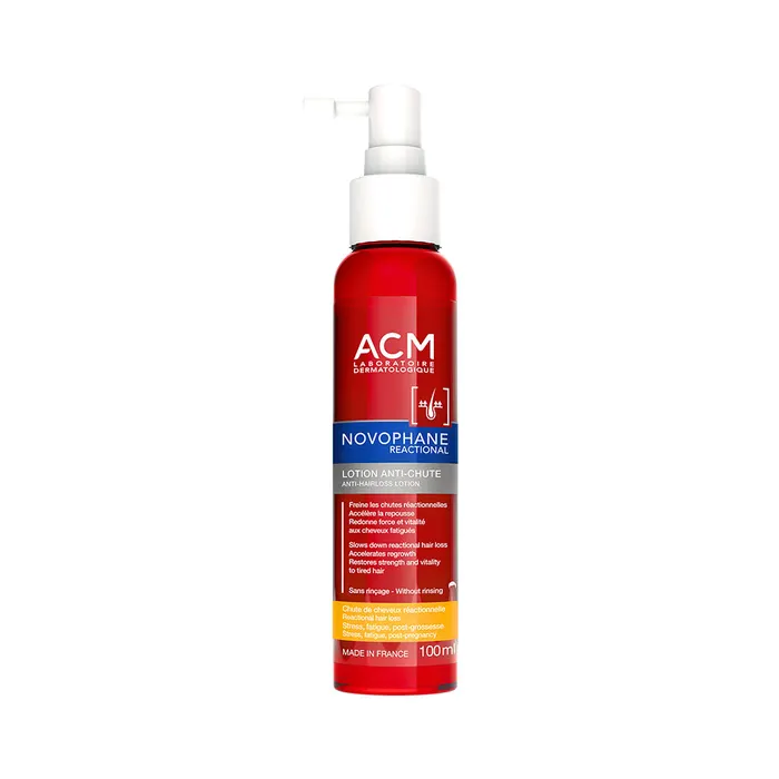 ACM NOVOPHANE REACTIONAL ANTI-HAIR LOSS LOTION 10 ml اي سي ام نوفوفان لوشن لمشاكل تساقط الشعر الجذرية 10 مل