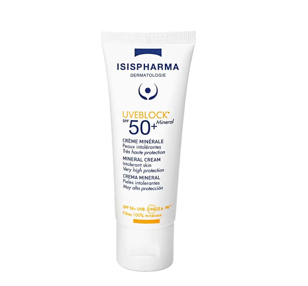 isispharma uveblock spf50 mineral cream 40ml ايزيس فارما واقي شمس كريمي معدني +50 40 مل