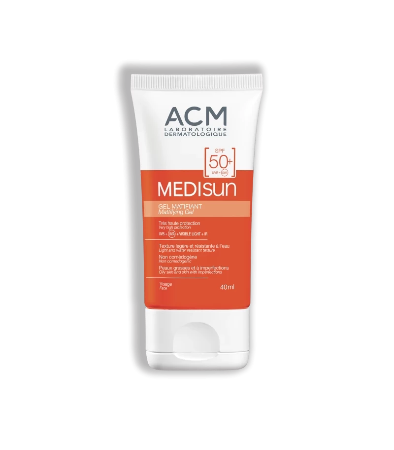 acm medisun mattifying gel spf50 40ml اي سي ام جل واقي شمسي بتأثير مطفي SPF50 - 40 مل 