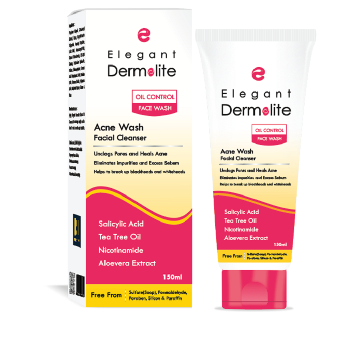 elegant dermolite acne wash facial cleanser gel 150ml