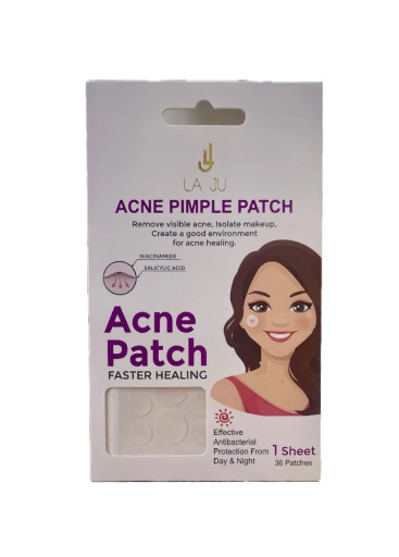 LA JU ACNE PIMPLE PATCH NIACINAMIDE 36 Patches لا جو لصاقات حب الشباب بالنياسيناميد و الساليسيليك اسيد - 36 لصاقة