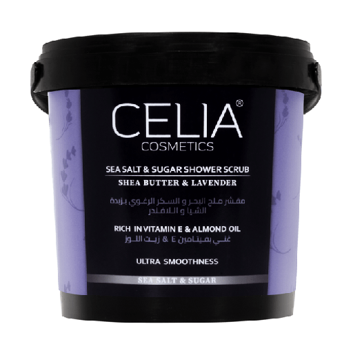 CELIA SUGAR & SEA SALT SHOWER SCURB SHEA BUTTER & LAVENDER 700 g