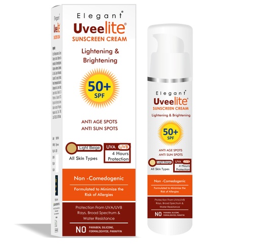 elegant  uveelite lightening and brightening spf 50