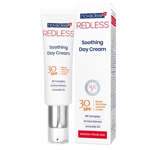 novaclear redless soothing day cream spf30 50ml نوفاكلير ريدليس كريم النهار مع حماية من الشمس +30 50 مل