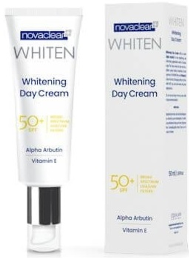 novaclear whiten Whitening Day Cream spf50 50ml نوفا كلير كريم التبيض النهاري مع حماية من اشعة الشمس +50 50 مل