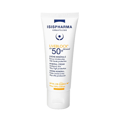 isispharma uveblock spf50 mineral cream 40ml ايزيس فارما واقي شمس كريمي معدني +50 40 مل