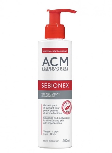 acm sebionex cleansing gel 200ml اي سي ام غسول جل للبشرة الدهنية - 200 مل