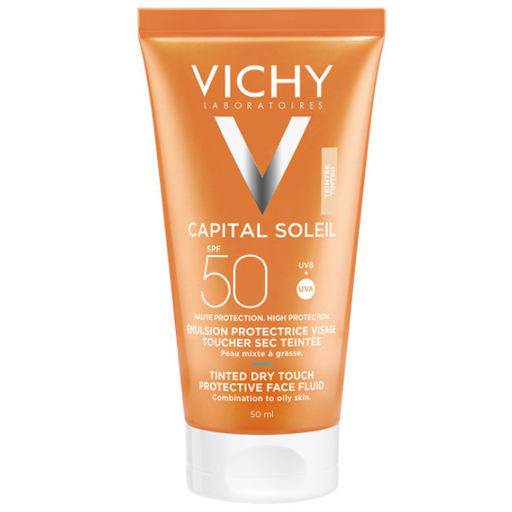 VICHY capital soleil tented dry touch 50ml فيشي كريم واقي شمسي مع لون للبشرة المختلطة والدهنية - 50 مل