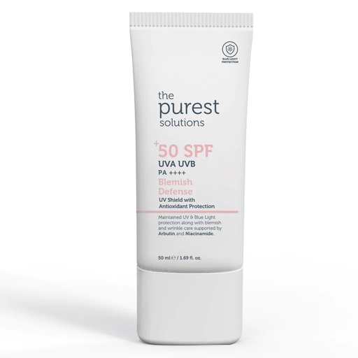 the purest uv shield with antioxidant protection blemish defense