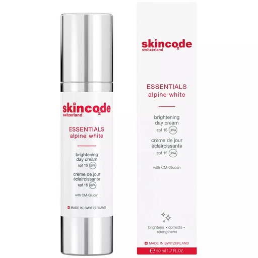 skincode essentials alpine white brightening day cream spf15 50ml